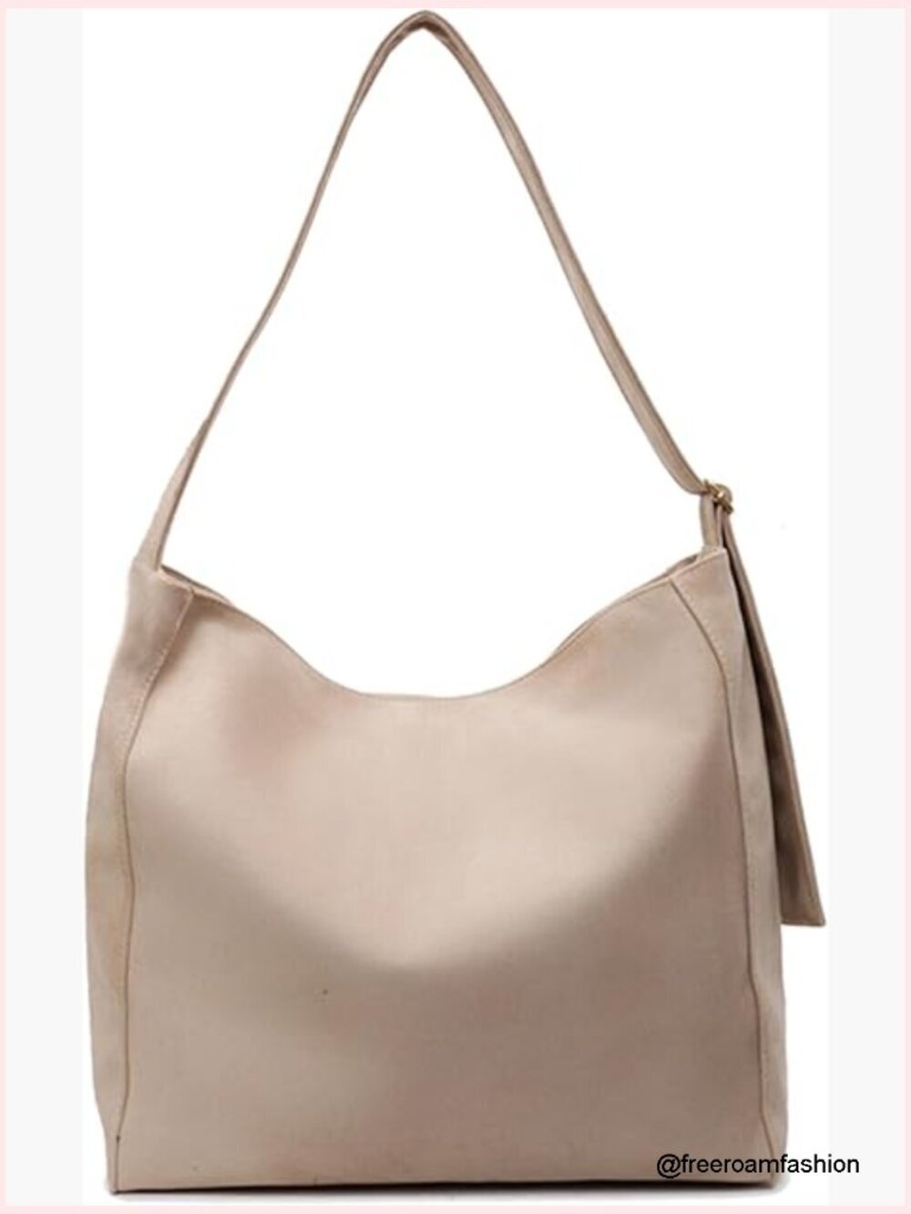 Large Faux Suede Hobo Tote Bag Adjustable Strap Work Travel Purse